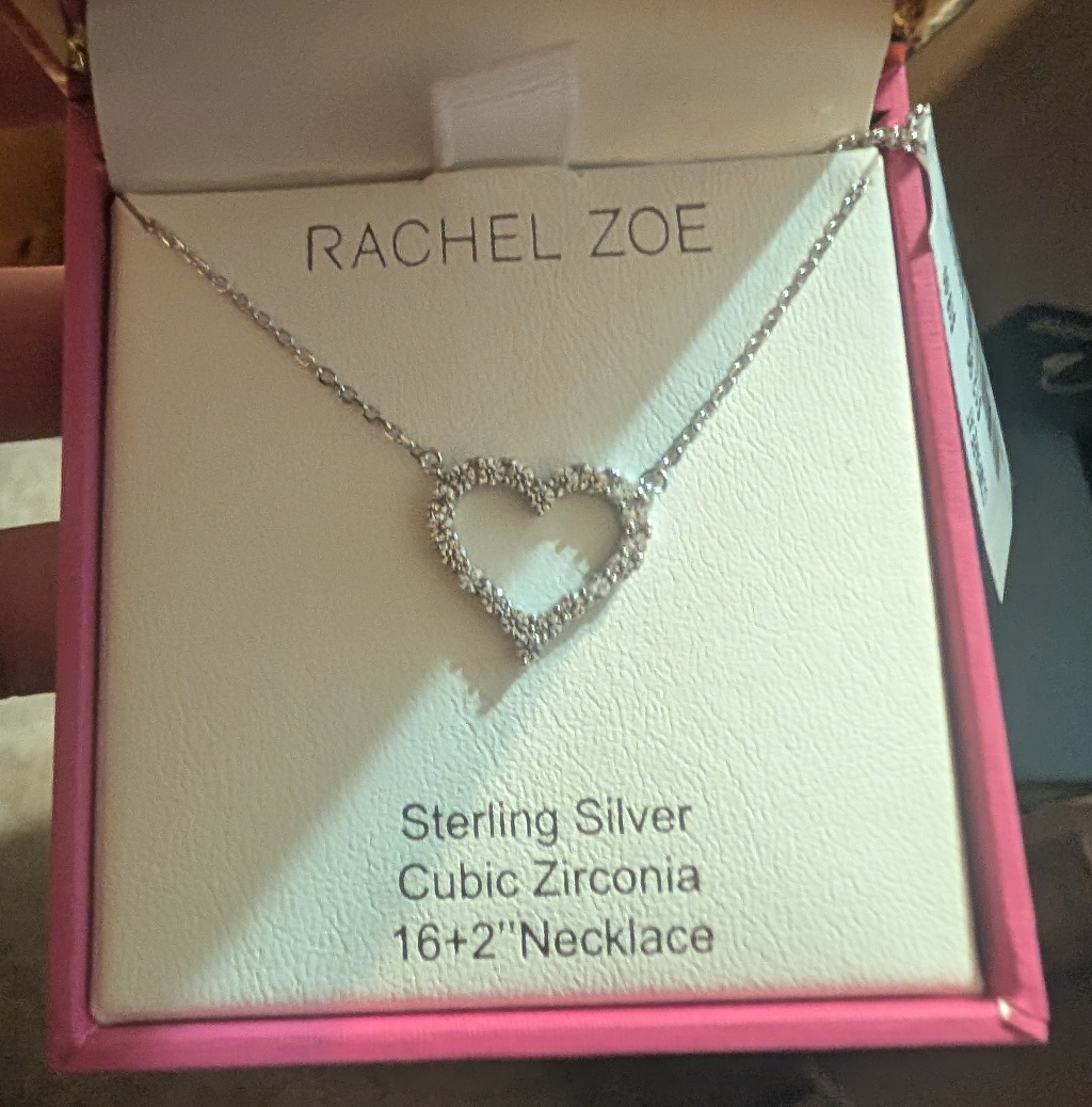 Rachel Zoe Silver Open Heart Pendant Necklace 20$